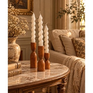 ชุดเชิงเทียนไม้ตกแต่งบ้านแบบธรรมชาติ ชุดสามชิ้น - Product Image 5