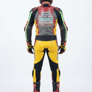 Combinaison de course premium Ramaha pour homme, 1 pièce, en cuir de vache véritable/cuir de kangourou, style MotoCP, combinaison de course sur circuit, niveau de protection 2 - Product Image 2