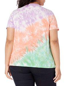 Custom Made Women's High Quality Full Print Tie <b>Dye</b> Tee Shirts Sublimated Polyester Spandex T Shirt For Woman OEM Custom - Product Image 5