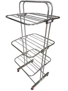 Space Saving <b>Clothes</b> <b>Drying</b> <b>Rack</b> with Folding Arms Stainless Steel Laundry Airer Stand for Small Home Balcony Bathroom Apartment - Product Image 1