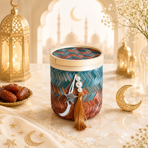 Eco Friendly Bamboo <b>Box</b> Gergean Ramadan <b>Storage</b> Basket Handmade Decorative Bamboo <b>Box</b> Factory Supplier - Product Image 1
