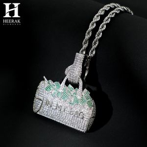 จี้สร้อยคอรูปกระเป๋าเงินแบบฮิปฮอปประดับเพชรสำหรับผู้ชาย - Product Image 3