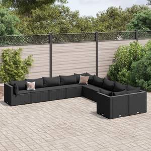Ensemble de 10 canapés de jardin noirs élégants pour l'extérieur - Product Image 1