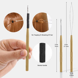Kit professionnel d'outils pour extensions de cheveux en acier inoxydable, pinces, aiguilles à boucle, clips, kit d'extensions de cheveux en acier inoxydable - Product Image 4