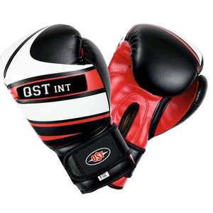 Gants de boxe en cuir synthétique QST INTERNATIONAL 10oz 12oz avec fermeture auto-agrippante, support de poignet rembourré, pour débutants et entraînement quotidien - Product Image 2