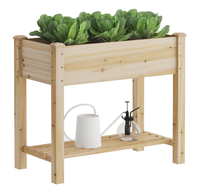 Grand lit de jardin surélevé en bois de sapin revêtu de vinyle, style ferme, écologique, avec pieds, pour la culture de légumes et de fleurs à domicile, personnalisable