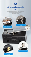 Interrupteur à bascule miniature en plastique Honeywell ADZ-10GW2-B SPDT, étanche IP67, 10A 250VAC