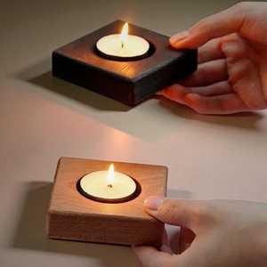 Wooden <b>Tealight</b> Candle Stand Handmade Home Accent - Product Image 1