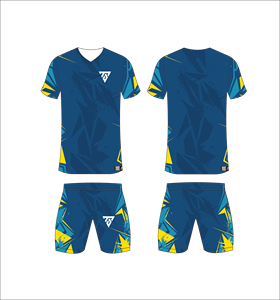 Custom Sublimated Geometric <b>Soccer</b> Jersey Set V-Neck Short Sleeve Moisture Wicking Polyester Adult All Seasons Sportwear - Product Image 1