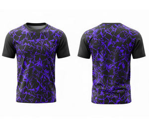 T-shirt décontracté d'hiver pour homme RICSA INTERNATIONAL, noir et rouge, manches courtes, 100% coton respirant - Product Image 6