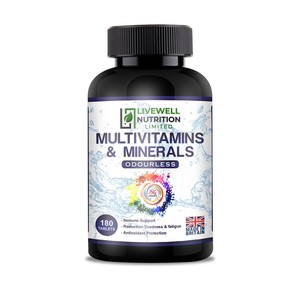 Livewell Nutrition Multivitamines et Minéraux 180 Comprimés Sans Odeur Complément Alimentaire Fabriqué en Grande-Bretagne - Product Image 1
