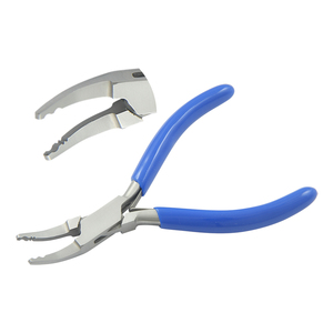 1.5mm Micro Bead Crimping Plier Spring PVC Handles 140mm Curved Jaws Stainless Steel <b>Wire</b> <b>Stripper</b> Circlip Cutting OEM Jewelry - Product Image 1