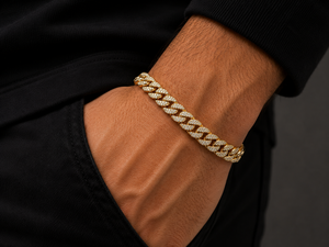 Iced Cuban Link Lab Grown Diamond <b>Bracelet</b> Box Clasp Safety Lock 925 <b>Silver</b> 10K/14K Gold 5.00 CTW VVS Clarity Rhodium Plated Hip - Product Image 1