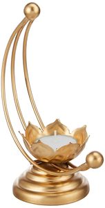 Handcrafted Solimo Gold Candle Holder Designer Metal <b>Tealight</b> Stand Rustic Home Decor & Gifting At Global Wholesale Export - Product Image 4