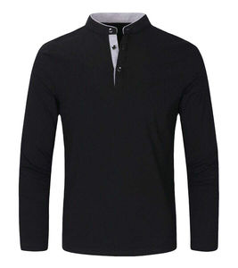 Mens Long Sleeve Henley <b>Shirt</b> Slim Fit Casual Solid Color <b>Half</b> Placket <b>Button</b> Collar Lightweight Breathable Everyday Wear Top - Product Image 1
