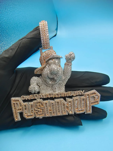Colgante de Estatua Personalizado de Plata de Ley 925 con Diamantes de Moissanita VVS, Estilo Hip Hop, Joyería con Nombre Personalizado - Product Image 1