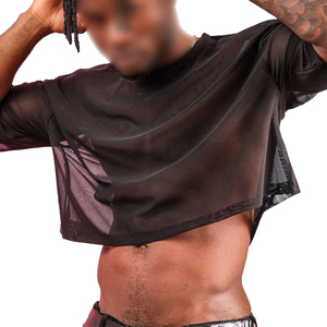 Camiseta Corta de Malla Transparente para Hombre, Estilo Clubwear, Camiseta de Manga Corta Transparente, Camiseta de Malla Transparente Y2k - Product Image 2