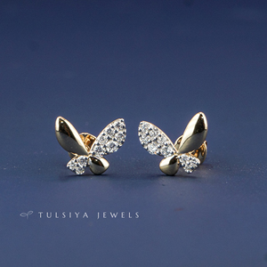 Boucles d'oreilles clous en or 14 carats avec diamants de laboratoire pour hommes et femmes, style moderne et élégant, pierres de qualité supérieure pour les soirées - Product Image 1