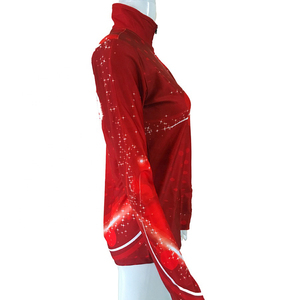 Women's Full Sleeve Gradient Blue Sport Jacket Quick Dry <b>Knitted</b> Zipper Front Color Blocking Hooded Collar Regular Fit Set - Product Image 5