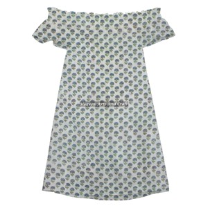 Nouvelle Robe Courte Décontractée d'Été pour Femmes Européennes et Américaines, en Coton Imprimé à la Main, Épaules Dénudées - Product Image 4