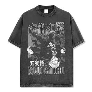 T-shirt formel pour homme en coton 100% de haute qualité, lavage à l'acide, avec logo personnalisé imprimé DTG, respirant et à séchage rapide, tissu épais - Product Image 1