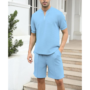 Prix de gros Ensemble short homme décontracté respirant infroissable durable nouveau design confortable séchage rapide 100% coton été - Product Image 3