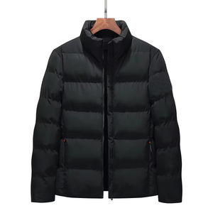 Veste matelassée en toile d'extérieur de qualité supérieure, imperméable, respirante, épaisse, à capuche, tricotée avec logo personnalisé, fermeture éclair sur le devant - Product Image 3