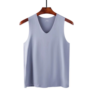 Men Tank <b>Top</b> Summer Men Non Marking Ice Silk Undershirt Men's Slim Sports Fitness <b>Cross</b>-Body Bottoming Sleeveless Latest Design - Product Image 3