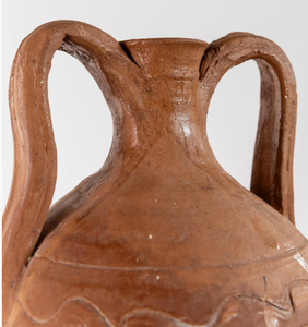 Vase amphore vintage en terre cuite, fait main, style rustique italien, avec deux poignées, carafe décorative en céramique, décoration de maison de style campagnard - Product Image 4