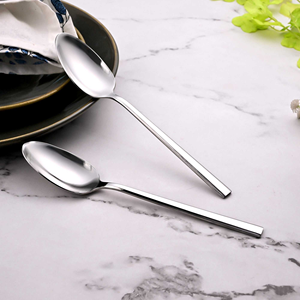 Sleekline <b>Set</b> of 2 Stainless Steel Salad Shell <b>Tea</b> & Honey Spoons with Long Wooden Handle for <b>Parties</b> and Desserts - Product Image 3