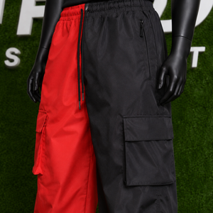 Pantalon de ski cargo imperméable bicolore rouge et noir pour homme, coupe ample, isolé, style streetwear et jogging - Product Image 5
