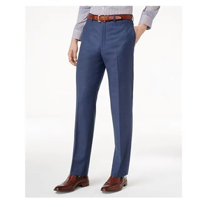Pantalon décontracté en coton Oxford kaki pour homme, taille mi-haute, coupe droite, infroissable, devant plat avec poches latérales, idéal pour l'automne - Product Image 2