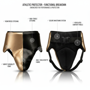 Men’s High Strength Protective Leather Custom Groin Guard for Sports Equipment Boxing MMA Taekwondo Training Groin Pads OEM ODM - Product Image 3
