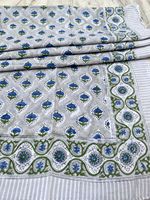 Sarongs Bikini sans bretelles pour femmes, en coton artisanal, imprimé à la main, motif floral bleu, style Rajasthani, confectionné par des artisans de Jaipur.