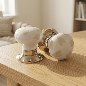 Hand Painted Modern Design Decorative Mortice <b>Lock</b> Ceramic <b>Door</b> Knobs and Handles for Dresser <b>Bathroom</b> Bedroom Living Room Use - Product Image 1