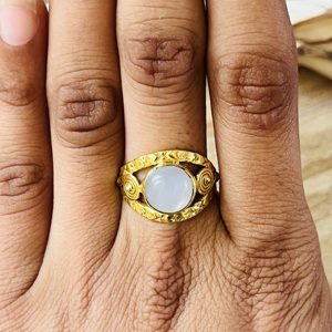2026 Latest Moonstone <b>Ring</b> Boho Floral <b>Statement</b> <b>Ring</b> Women Brass Gold Plated Jewelry 18k Gold Plated Boho Floral Wholesale <b>Ring</b> - Product Image 6