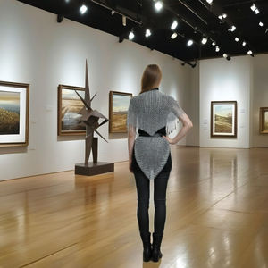 Conjunto de Capa y Falda de Malla de Hierro Plateado Hecho a Mano, Estilo Gótico Punk, Joyería de Cadena Corporal Metálica para Mujer, Fiesta Rave - Product Image 3