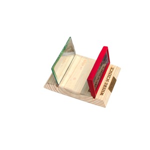 Handmade <b>Wooden</b> Display Stand With Green And Red Panels Modern Freestanding Home Decoration Rectangle Shape - Product Image 3