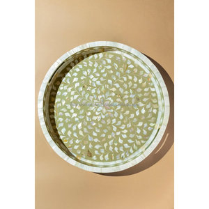 Bandejas de Servir Modernas al por Mayor, Hechas a Mano con Madera y Nácar, Elegantes, Duraderas, Multifuncionales, Ecológicas, con Estampado Animal, para Hotel y Hogar - Product Image 5