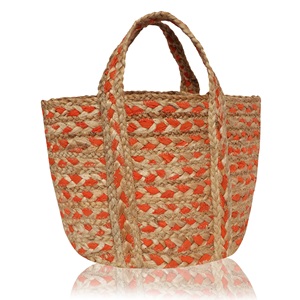 Sac à bandoulière élégant en jute rayé bohème avec deux poignées, écologique, pour femme, idéal pour les voyages, le shopping et la mode décontractée - Product Image 4