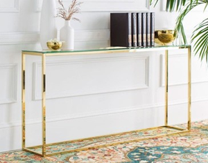 New Unique Design Luxury Console <b>Tables</b> <b>Gold</b> Plated Metal Console <b>Side</b> <b>Table</b> for Hallway, Hotel, Office India Manufacture - Product Image 2