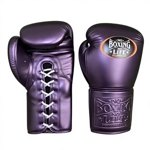 No Boxing No Life Purple PU Leather <b>Lace</b>-Up Boxing Gloves Adult Training Gear Breathable Full Finger - Product Image 6