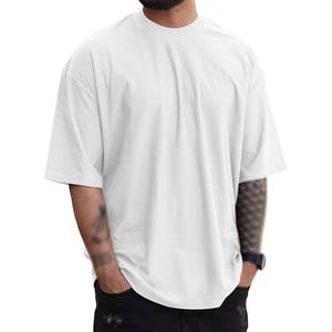 Men's 100% Cotton Regular Fit Short Sleeve O-Neck Casual <b>Tshirt</b> Breathable Quick Dry Custom Logo Printing Front Solid - Product Image 1