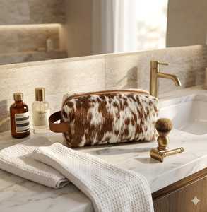 Trousse de Voyage de Luxe en Cuir Véritable avec Fermeture Éclair pour Sac, Logo Personnalisé, Vente en Gros, Organisateur Cosmétique en Cuir de Vachette Léger et Portable - Product Image 4