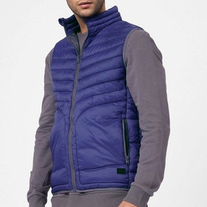 Veste matelassée sans manches bleue pour homme Econex Sports, fermeture éclair, coupe-vent, vêtements d'hiver décontractés, rembourrage en polyester, à capuche - Product Image 4