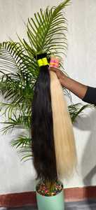 Extensiones de Cabello Humano Largas y Lisas, Multicolor, Negro, Rubio y Blanco, Fáciles de Usar en la Oficina, Bodas y Fiestas, para un Look Elegante - Product Image 2