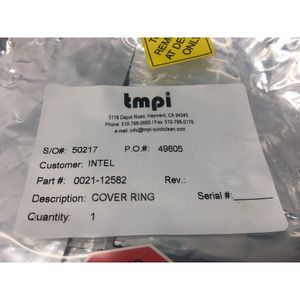 AMAT 0021-12582 ANILLO DE CUBIERTA, 8" SIP TA/TAN, SZBESC - Equipo y piezas de semiconductores de confianza de Trusted Global Legacy - Product Image 1