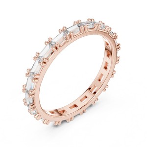 Anillo de Eternidad con Corte Baguette de Calidad Premium, Anillo Inteligente con Diamante Cultivado en Laboratorio, Oro Sólido de 14K, Certificado IGI, para Compromiso, Boda, Personalizado - Product Image 3