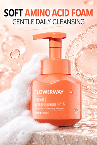 FLOWERWAY Amino Acid Cleansing Mousse 200 мл Нежная пенка для умывания с аминокислотами, контролирующая жирность и увлажняющая кожу - Product Image 3