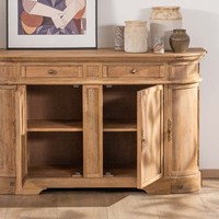 Buffet Vandana Autumn Structure en bois de manguier massif avec bords arrondis, 150 cm, Eglantine